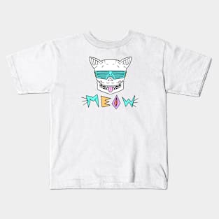 MEOW (teal) Kids T-Shirt